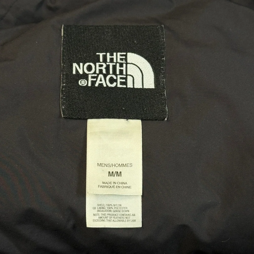 The North Face Nuptse 700 Down Puffer Jacket Mens Medium Black Hooded Ripstop